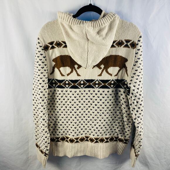 American Eagle Elk Fairisle Super Soft Hooded Sweater Size Medium - Picture 3 of 8